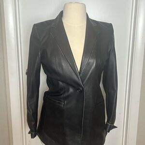 Elie Tahari Black Women's Leather Blazer
